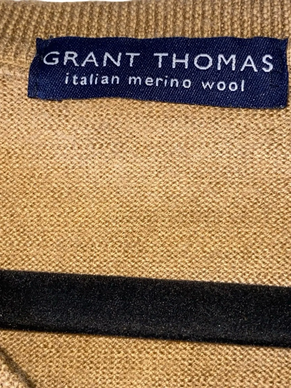 Men's V-Neck Sweater Vest in Camel - Picture 4 of 5